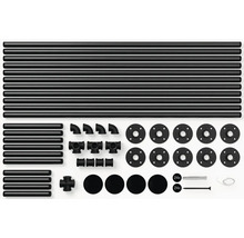 Sada rúrkových spojok s rúrkami, kolenami a upevňovacím materiálom