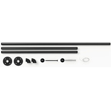 Sada rúrkovej police s rúrkami, prírubami, rohy, skrutkami, hmoždinkami a svetelnou reťazou