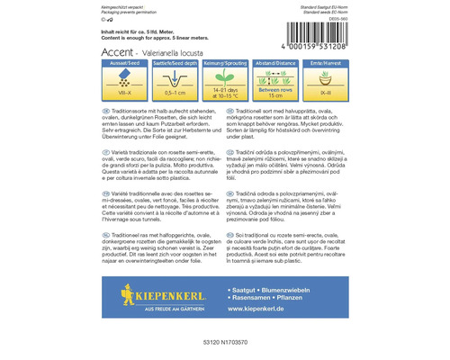 Balíčky semien šalátu poľného Accent