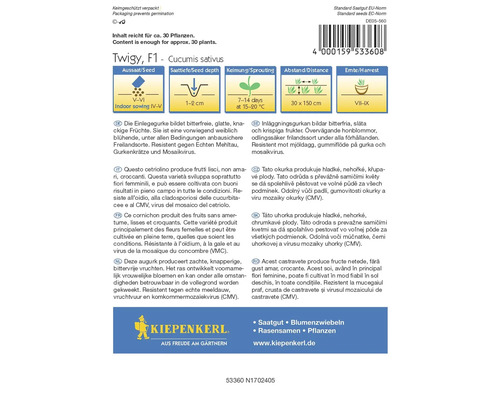 Balenie semien uhoriek značky Kiepenkerl