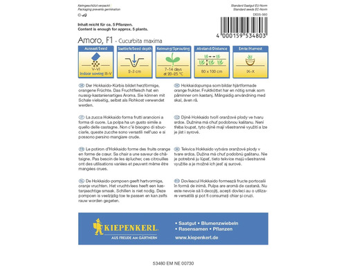 Balenie semien tekvice Hokkaido Amoro F1