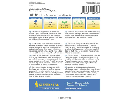 Balíček semien čínskej kapusty Joi Choi F1