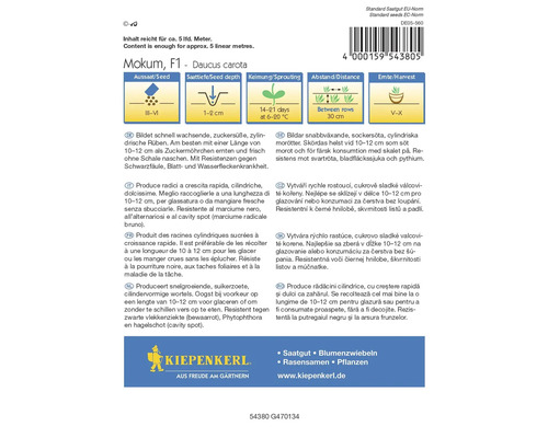 Balenie semien mrkvy Mokum F1