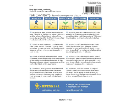 Balenie semien petržlenu Darki Grandeur s návodom