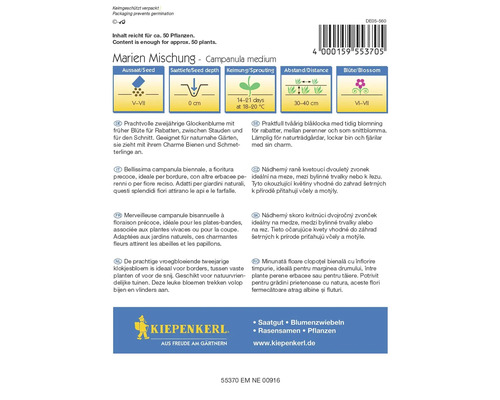 Vrecúško semien Marien Mischung Campanula medium