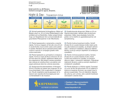 Balenie semien kapucínky Night and Day, stačí približne pre 20 rastlín