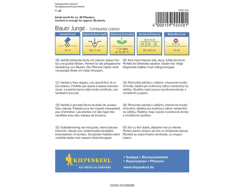 Vrecúško semienok nevädze Blauer Junge