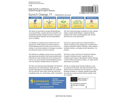 Balenie semien slnečnice Sunrich Orange F1