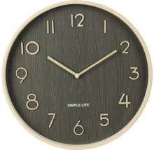 Okrúhle nástenné hodiny s ciferníkom a jednoduchým dizajnom