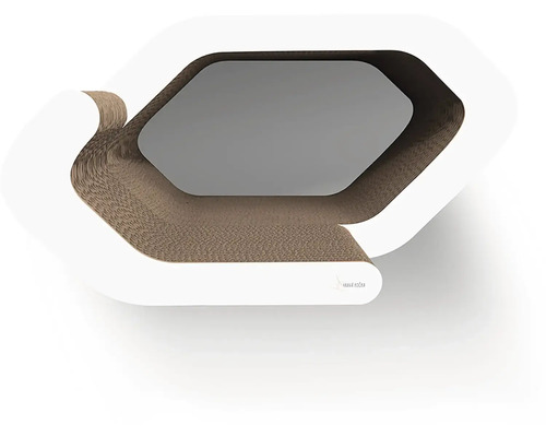 Škrabadlo z kartónu s geometrickým tvarom pre mačky