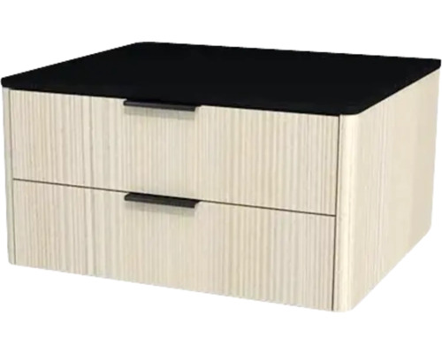Kúpeľňová skrinka pod umývadlo Devo Lotos krémovo biela/čierna 60 x 31 x 53 cm LF-SUW2S60x31-F98 Nočný stolík s dvoma zásuvkami