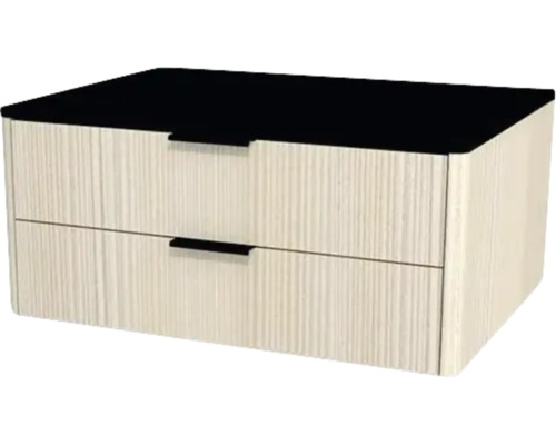 Kúpeľňová skrinka pod umývadlo Devo Lotos krémovo biela/čierna 70 x 31 x 53 cm LF-SUW2S70x31-F98 Nočný stolík s dvomi zásuvkami