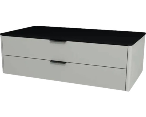 Kúpeľňová skrinka pod umývadlo Devo Lotos oceľovo sivá/čierna 100 x 31 x 53 cm LF-SUW2S100x31-F105 Skrinka pod umývadlo s dvomi zásuvkami a odkladacou plochou
