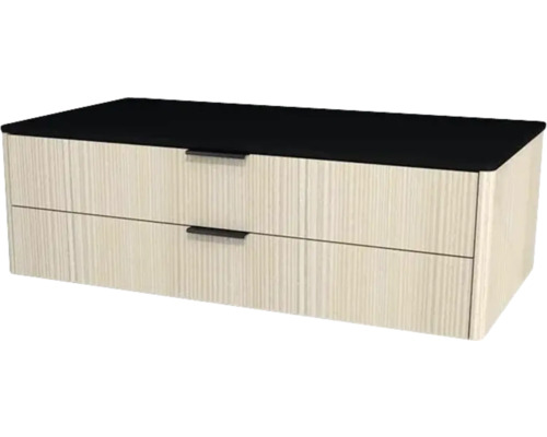 Kúpeľňová skrinka pod umývadlo Devo Lotos krémovo biela/čierna 100 x 31 x 53 cm LF-SUW2S100x31-F98 Skrinka pod umývadlo s dvomi zásuvkami