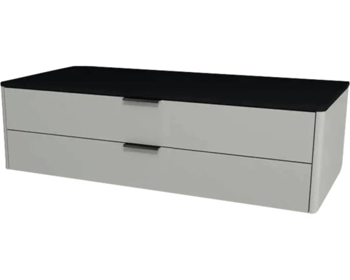 Kúpeľňová skrinka pod umývadlo Devo Lotos oceľovo sivá/čierna 110 x 31 x 53 cm LF-SUW2S110x31-F105 Komoda s dvoma zásuvkami
