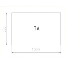 Technický výkres s rozmermi 600 a 1090
