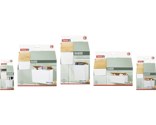 Niekoľko úložných boxov Tesa Baboo v rôznych veľkostiach