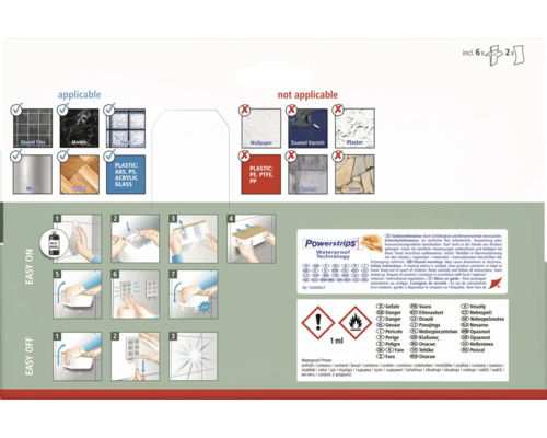 Informácie o aplikácii lepiacich pásikov na rôzne povrchy a pokyny na montáž a demontáž
