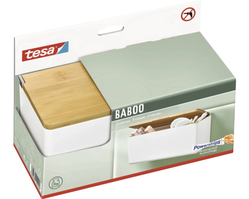 Úložný box Tesa Baboo s bambusovým vekom v balení
