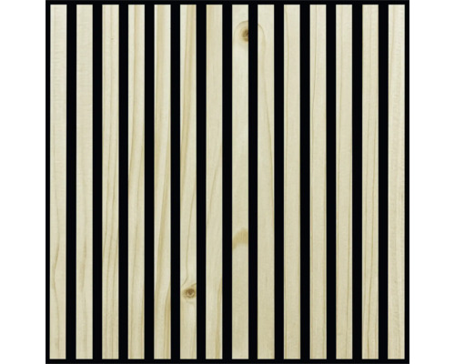 Drevený panel s vertikálnymi lamelami a akustickou plsťou