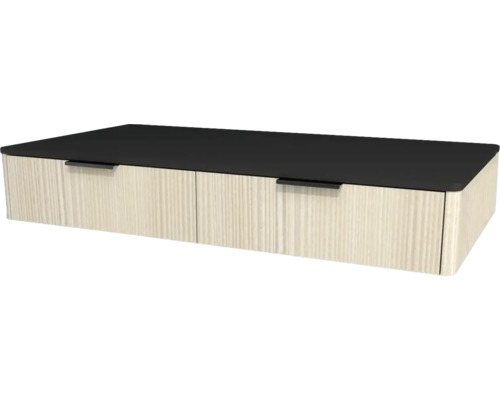 Kúpeľňová skrinka pod umývadlo Devo Lotos krémovo biela/čierna 100 x 16 x 53 cm LF-SUW2S100x16-F98 Spodná skrinka s tromi zásuvkami a tmavým povrchom