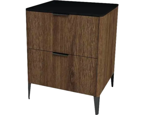 Kúpeľňová skrinka pod umývadlo Devo Lotos bronzová/čierna 60 x 76 x 53 cm LF-SUS2S60x76-F115 Nočný stolík s dvoma zásuvkami a nožičkami