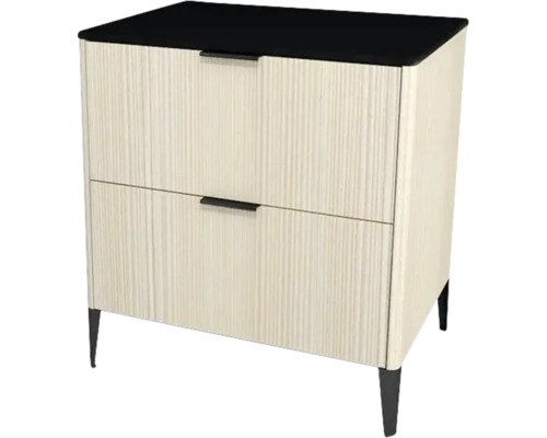 Kúpeľňová skrinka pod umývadlo Devo Lotos krémovo biela/čierna 70 x 76 x 53 cm LF-SUS2S70x76-F98 Nočný stolík s dvomi zásuvkami a úložným priestorom