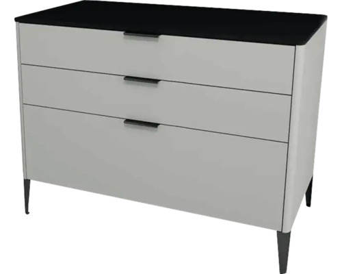 Kúpeľňová skrinka pod umývadlo Devo Lotos oceľovo sivá/čierna 100 x 76 x 53 cm LF-SUS3S100x76-F105 Komoda s tromi zásuvkami a nožičkami
