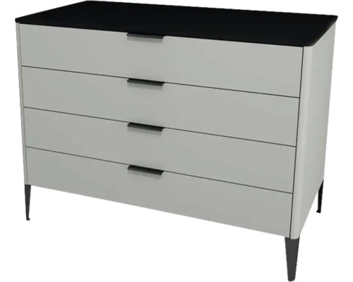 Kúpeľňová skrinka pod umývadlo Devo Lotos oceľovo sivá/čierna 70 x 76 x 53 cm LF-SUS4S70x76-F105 Komoda so štyrmi zásuvkami