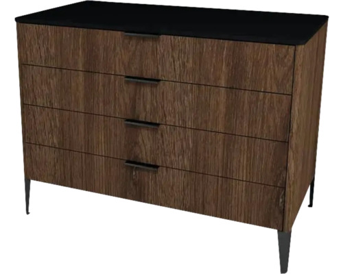 Kúpeľňová skrinka pod umývadlo Devo Lotos bronzová/čierna 100 x 76 x 53 cm LF-SUS4S100x76-F115 Komoda s tromi zásuvkami a nožičkami