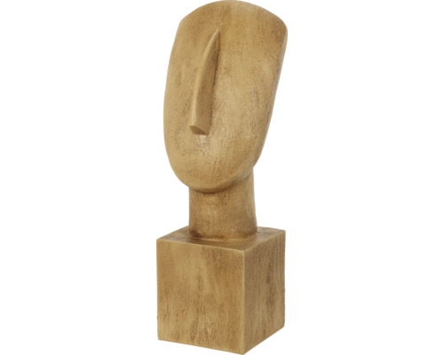 Dekoratívna socha štylizovanej hlavy na podstavci