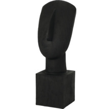 Dekoratívna figúrka v tvare štylizovanej tváre z dreva na podstavci