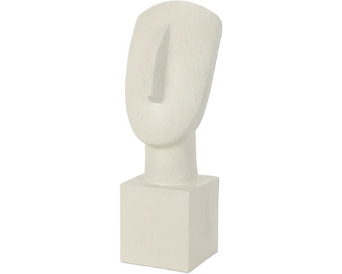 Dekoratívna socha štylizovanej tváre na podstavci