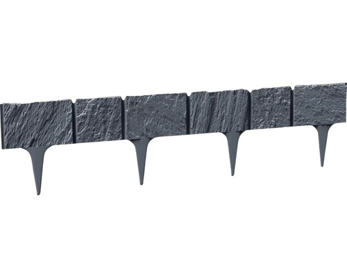 Plastový obrubník Prosperplast Garden Stone 30 x 390 cm antracit Záhradný obrubník s kamenným vzhľadom a zemnými hrotmi