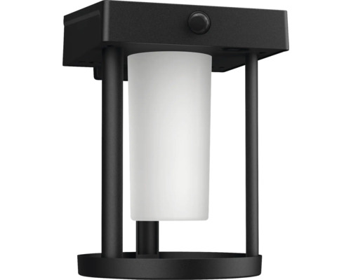 LED solárne nástenné osvetlenie Philips 8720169263895 Camill IP44 250 lm 3000 K so senzorom pohybu čierne