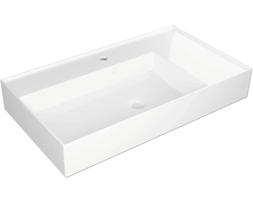 Umývadlo Jungborn QUATTRO odkladacia plocha vpravo 81 x 46 cm lesklá biela TW08011 Obdĺžnikové umývadlo na dosku z keramiky
