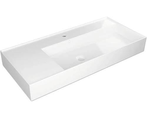Umývadlo Jungborn QUATTRO odkladacia plocha vľavo 101 x 46 cm lesklá biela TW11011 Obdĺžnikové umývadlo na dosku do kúpeľne