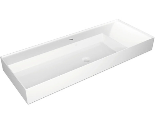 Umývadlo Jungborn QUATTRO odkladacia plocha vpravo 121 x 46 cm lesklá biela TW16011 Obdĺžnikové umývadlo do kúpeľne
