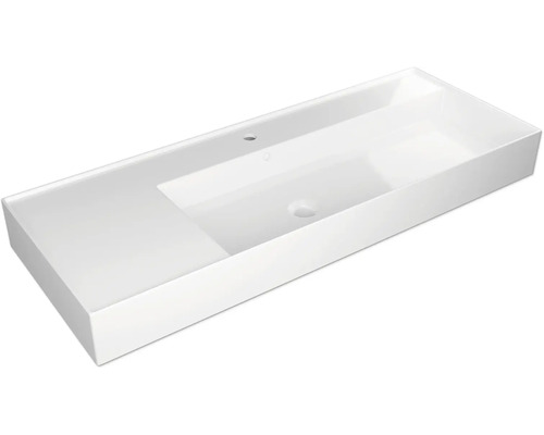 Umývadlo Jungborn QUATTRO odkladacia plocha vľavo 1210x 46 cm lesklá biela TW15011 Umývadlo zo sanitárnej keramiky