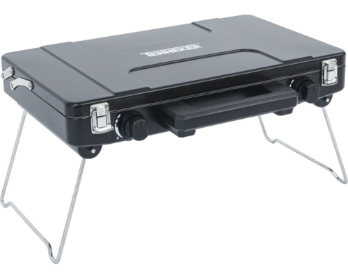 Prenosný plynový varič Tenneker s dvoma horákmi a skladacími nohami