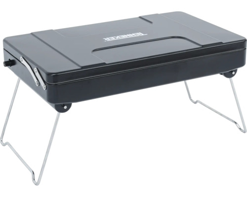 Prenosný gril na drevené uhlie s vekom a sklopnými nohami