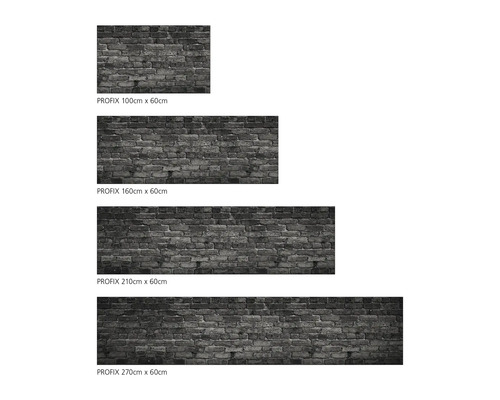 Samolepiaca fólia Profix s motívom tehly v rôznych veľkostiach.