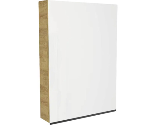 Zrkadlová skrinka bez osvetlenia Devo Viva 2.0 ľavá 60 x 15 x 85 cm natural hickory Biela vysoká skriňa s drevenou štruktúrou
