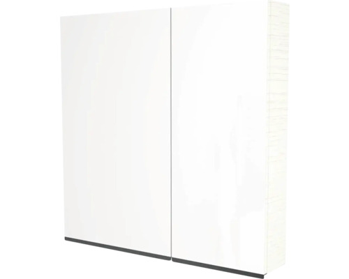 Zrkadlová skrinka bez osvetlenia Devo Viva 2.0 ľavá 70 x 15 x 85 cm structure white Biela zrkadlová skrinka s dvomi dvierkami do kúpeľne