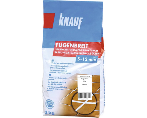 Škárovacia hmota KNAUF Fugenbreit Weiss, 5 kg, biela Knauf Fugenbreit škárovacia hmota 5-12 mm v 5 kg balení