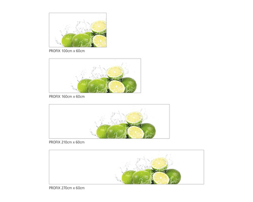 Zadná stena do kuchyne s limetkami v rôznych veľkostiach