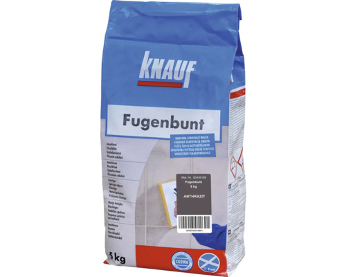 Škárovacia hmota KNAUF Fugenbunt Anthrazit, 5 kg, antracit Škárovacia hmota Knauf Fugenbunt antracit v 5 kg balení