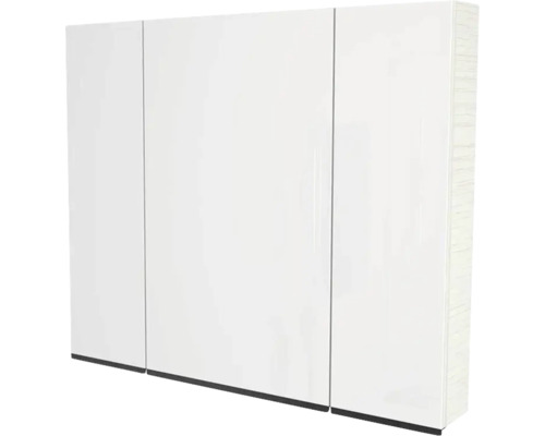 Zrkadlová skrinka bez osvetlenia Devo Viva 2.0 100 x 15 x 85 cm structure white Biela zrkadlová skrinka s tromi dvierkami do kúpeľne
