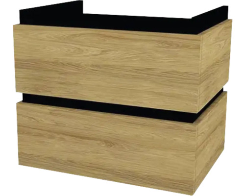 Kúpeľňová skrinka pod umývadlo Devo Viva 2.0 orechovec 59 x 51 x 44 cm VV2-SU2S59x51-P71 Skrinka pod umývadlo so vzhľadom dreva a dvoma zásuvkami