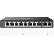 Reolink PoE switch s ôsmimi portami a dvoma uplink pripojeniami